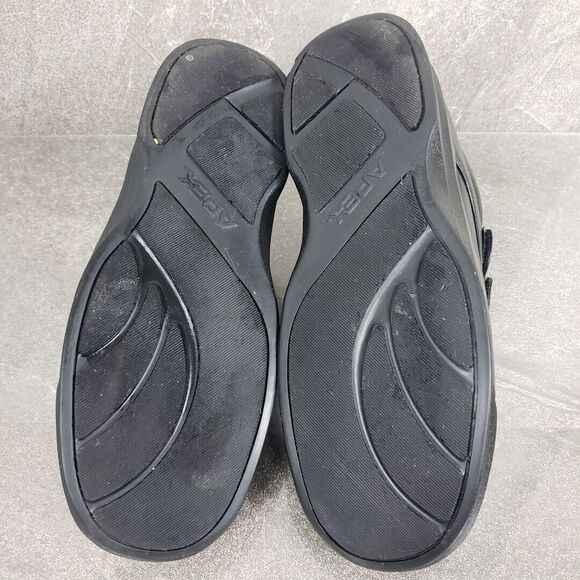 Apex Shoes Men 10.5 Black Walking Therapeutic Athletic Two Strap Slip Resistant - Picture 7 of 13